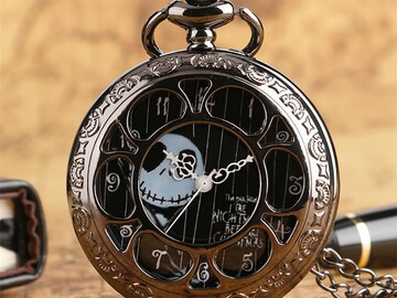 Buy Now: 20 Pcs Vintage Black Skeleton Skull Pocket Watch