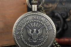 Comprar ahora: 25 Pcs Retro Bronze US Navy Quartz Pocket Watch Gift