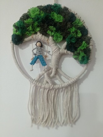 Bolsos y demás accesorios tejidos a mano en técnicas crochet y ma