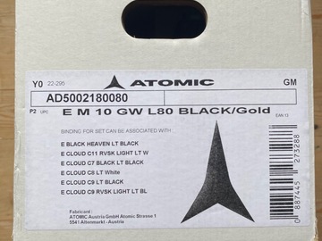 General outdoor: Atomic Ski Bindings EM 10 GW L80 BLACK/Gold
