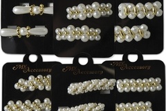 Buy Now: 600 pcs-Pearl Beaded Hair Barrettes-Gold Accent-$0.16 pcs