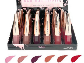 Buy Now: AMUSE Bad Gal Lippies 6 Bold Colors Matte Lipgloss- WHOLESALE BOX