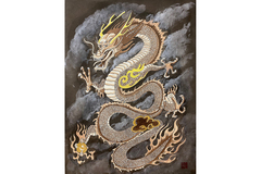  : Sepia Dragon A3 Art Print