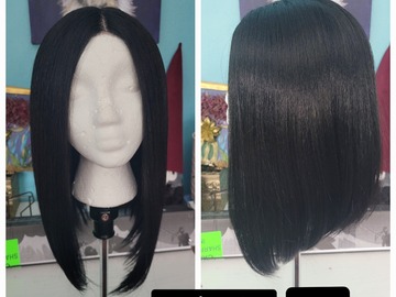 Selling with online payment: Natural Black Lace front Wig