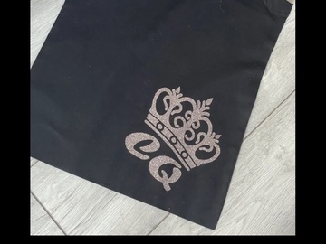 Selling with online payment: CROWN INITAL TOTE BAG