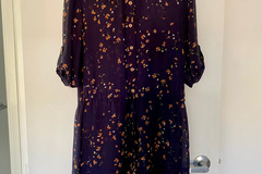 Selling: Navy Floral Print Shirt Dress