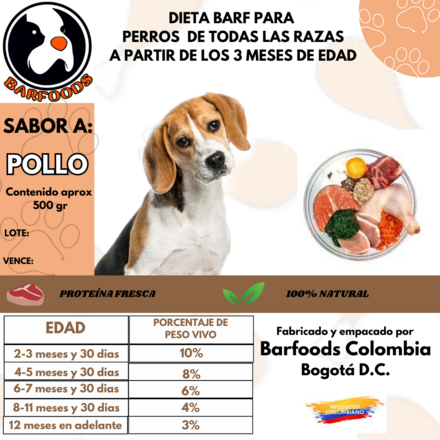 ALIMENTO BARF 100% NATURAL