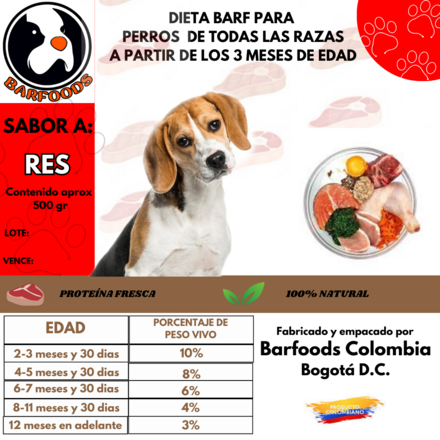 ALIMENTO BARF 100% NATURAL