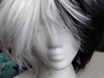 Selling with online payment: Black and White Straight Wig