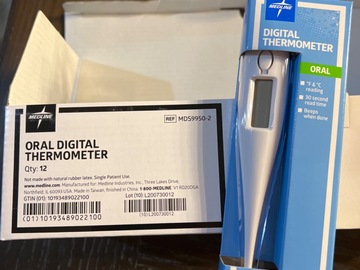 Buy Now: NEW Case Pack of 12 Medline Oral Digital Thermometers 