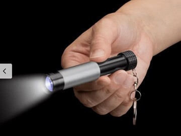 Buy Now: 100 pieces - Spotlight Keychain Flashlight–Black, Item #6279