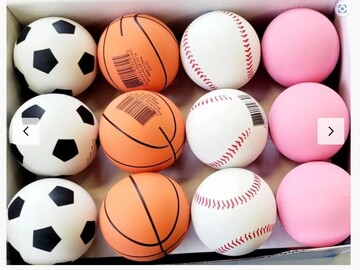 Buy Now: 144 each - Assorted Sports High Bounce Rubber Ball Toys - #5773