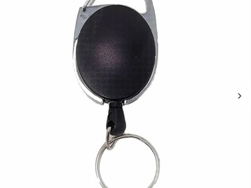 Buy Now: Black Retractable Carabiner – Belt Clip Key Ring Reel – Item #510