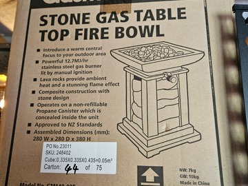 For Rent: Tabletop gas fire