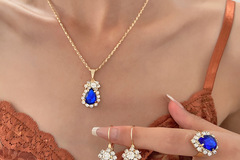 Buy Now: 40 Sets Shiny Colorful Rhinestones Necklace Earrings Ring Set