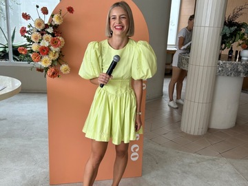 Renting out with online payment: AJE GIANNA PUFF SLEEVES MINI DRESS GREEN SIZE