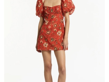Renting out with online payment: Sir Size 1 Reyes Puff Sleeve Mini Dress - Cactus Flower