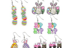 Buy Now: 60pcs Easter cartoon cute bunny earrings