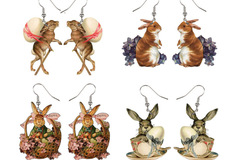 Buy Now: 100 Pairs Easter Cute Bunny Wooden Earrings
