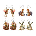 Comprar ahora: 100 Pairs Easter Cute Bunny Wooden Earrings