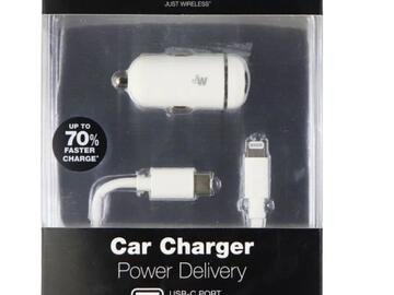 Comprar ahora: Just Wireless Lightning To USB-C Rapid Car Chargers