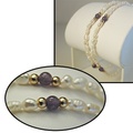 Buy Now: 50-Genuine Biwa Pearl w/Genuine Amethyst beads bracelet-$1.49ea