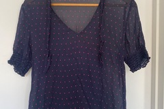 Selling: Navy with pink spot top with neck tie