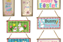 Comprar ahora: 60pcs Easter wooden pendant commemorative cartoon pattern pendant