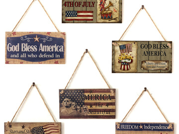 Comprar ahora: 60pcs American Independence Day Decorative Pendant Wooden Pendant