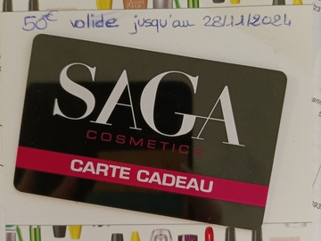 Vente: Carte cadeau SAGA Cosmetics (50€)