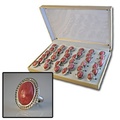 Buy Now: 72 pcs Faux Rose Quartz Silvertone Rings-In Display-$0.69 pc!