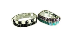 Buy Now: 80 pcs-Chicklet Bracelets-Stretch-Retail $15.00-$1.25 pcs