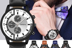 Comprar ahora: 40 Pcs Fashion Business Men's Leather Quartz Watch
