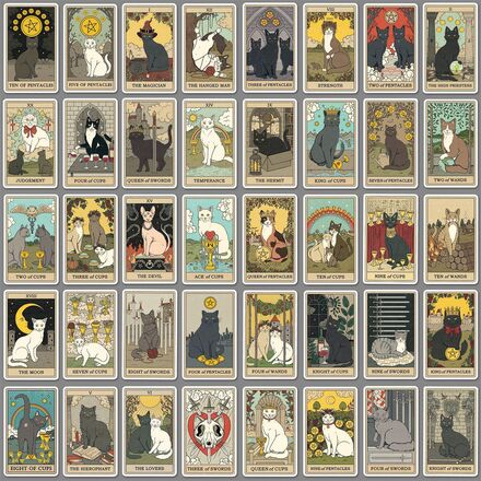 45 sets Cat Tarot Card Graffiti Personalized DIY Stickers