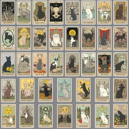 45 sets Cat Tarot Card Graffiti Personalized DIY Stickers