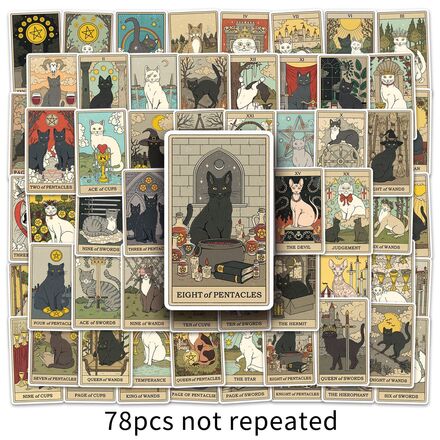 45 sets Cat Tarot Card Graffiti Personalized DIY Stickers