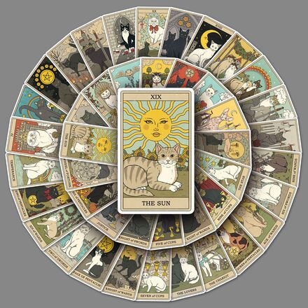 45 sets Cat Tarot Card Graffiti Personalized DIY Stickers