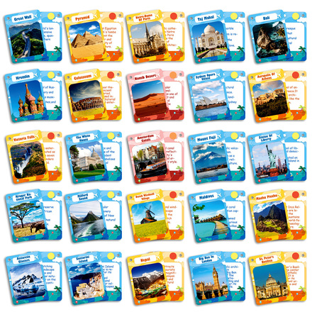 30 sets of world attractions children’s early education cards