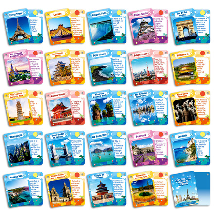 30 sets of world attractions children’s early education cards