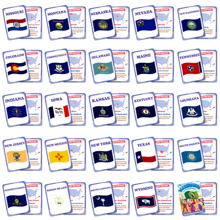 30pcs U.S. state education cards early education cards