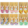Comprar ahora: 40 Pairs Cute Rabbit Flower Easter Egg Acrylic Earrings