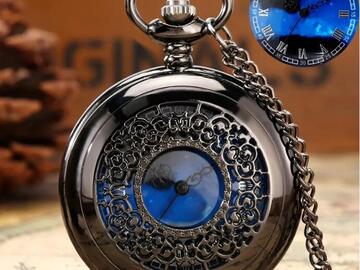 Buy Now: 26 Pcs Exquisite Starry Blue Dial Pendant Hollow Pocket Watch