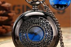 Buy Now: 26 Pcs Exquisite Starry Blue Dial Pendant Hollow Pocket Watch