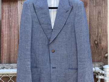 Selling with online payment: 40L Ormezzano blue linen blazer (peak lapels)