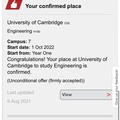 Selling: Cambridge University Engineering UG Personal Statement (2021)