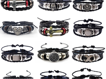 Comprar ahora: 100PCS Vintage beaded leather personalized braided bracelet