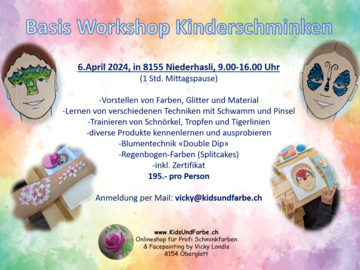 Workshop Angebot (Termine): Kinderschminken Basis Workshop