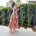 Renting out with online payment: Strappy maxi tiered dress
