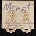 Buy Now: 36 prs-Monet Large CZ 14kt Goldtone Earrings--$3.00 pair!