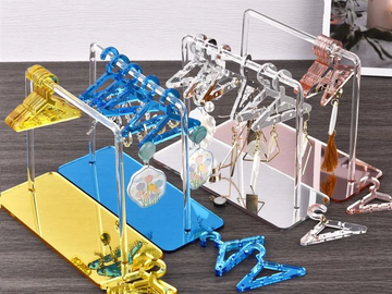 Comprar ahora: Acrylic Earring Hanging Display Rack Stand with Mini Coat Hangers
